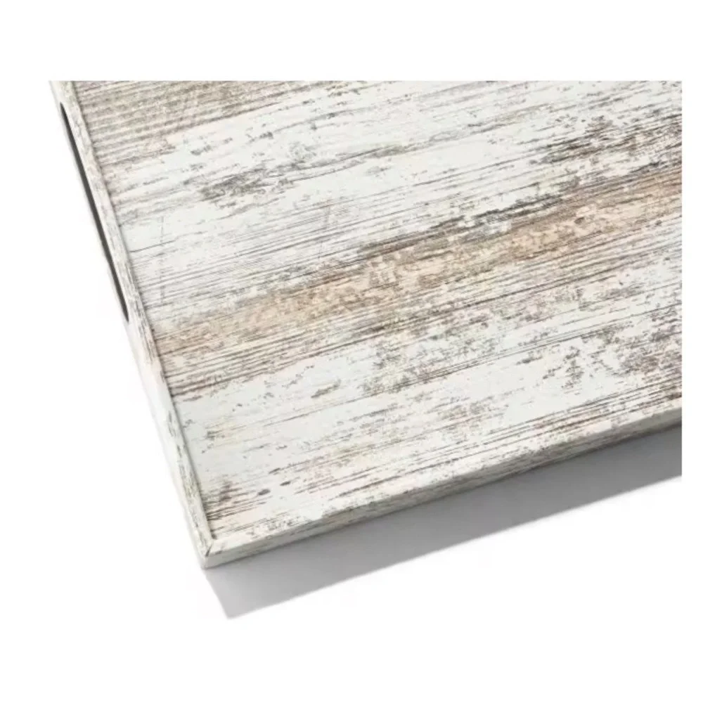American Atelier Birch Wood Finished Summer Pool Serveware Tray With Handles